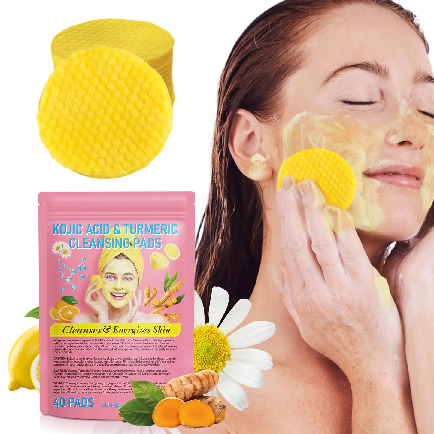 Turmeric Kojic Acid Cleansing Pads (Express Delivery)