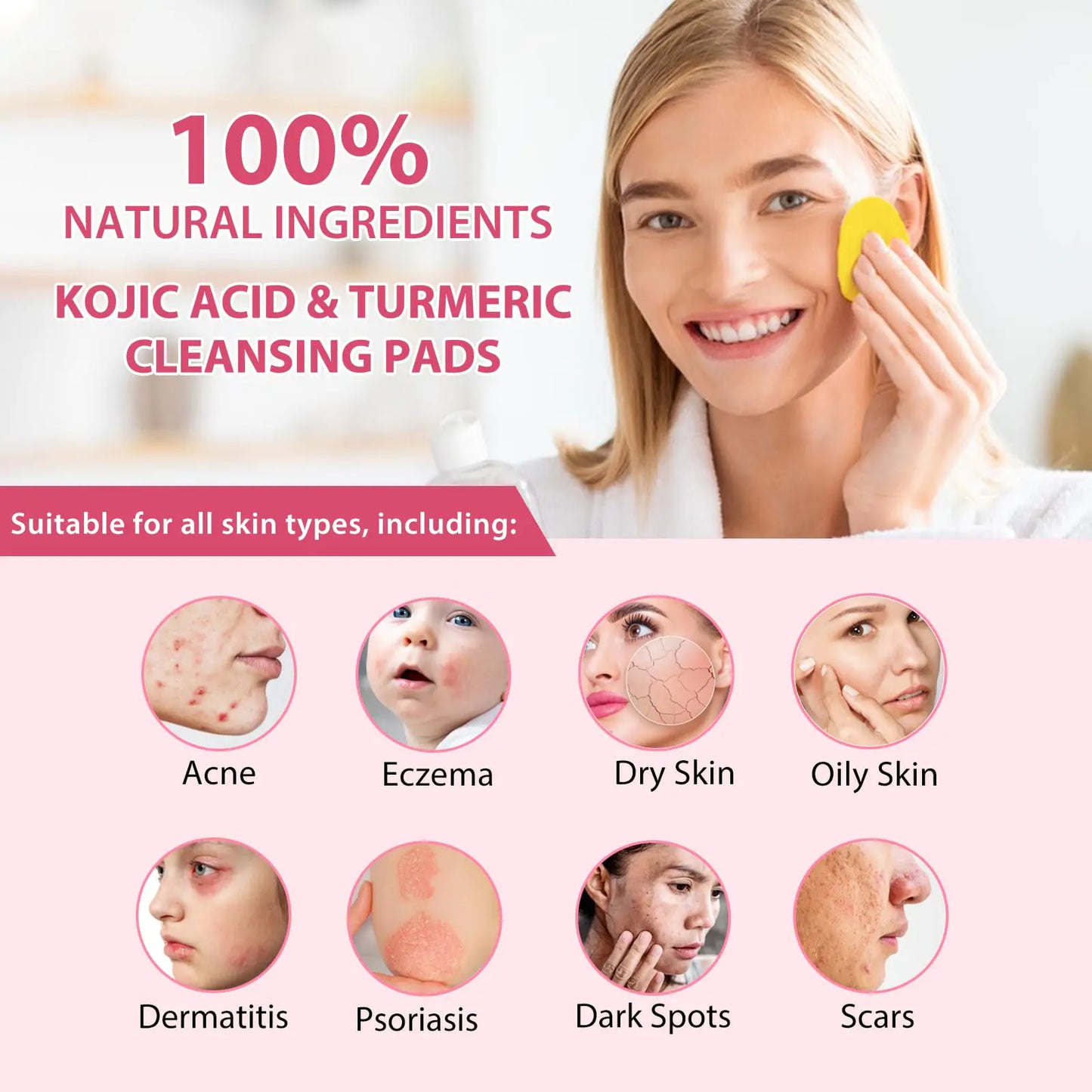 Turmeric Kojic Acid Cleansing Pads (Express Delivery)